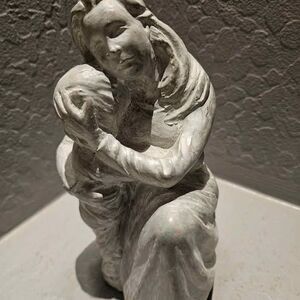 Isabel Bloom 'Comfort' Signed Mother and Child Kneeling Sculpture